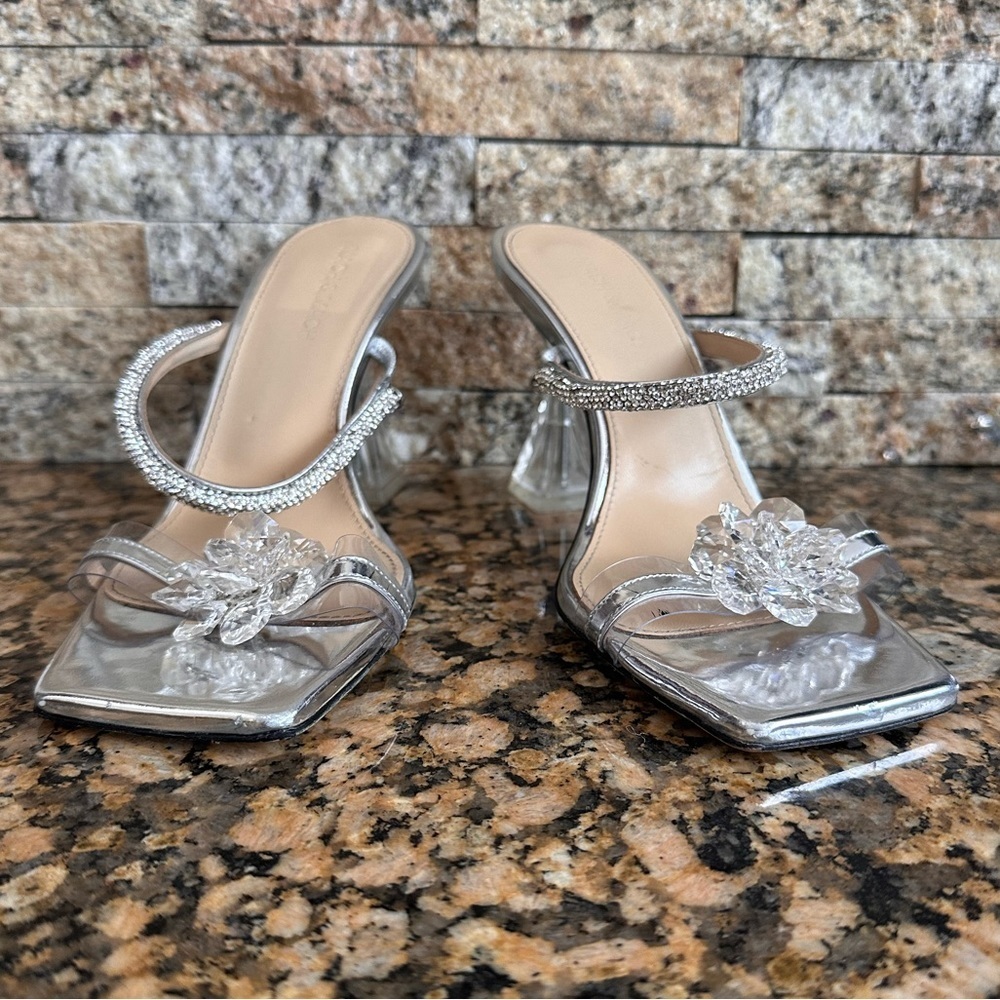 Mach & Mach Crystal Flower slide sandal - Picture 6 of 16